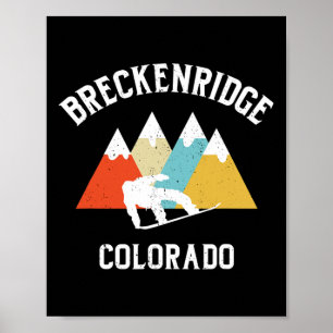 Póster Breckenridge Colorado Snowboard Vacation Souvenir
