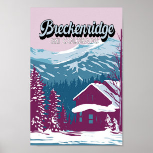 Póster Breckenridge Colorado Winter Art Vintage