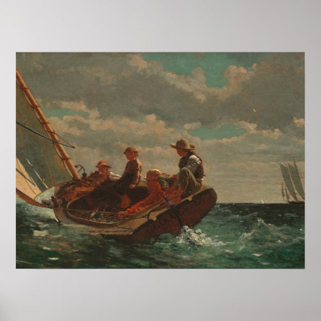 Póster Breezing Up (Un viento justo) de Winslow Homer (Frente)