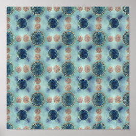 Póster Breezy Patina Wallpaper with Ethereal Mist Texture