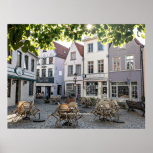 Póster Bremen, Alemania, centro histórico,