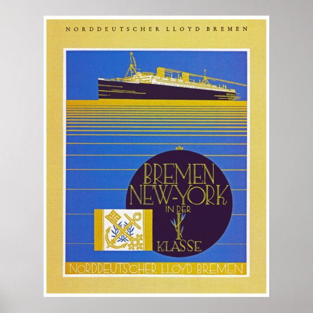 Póster Bremen - Nueva York en der 1st Classe (Frente)