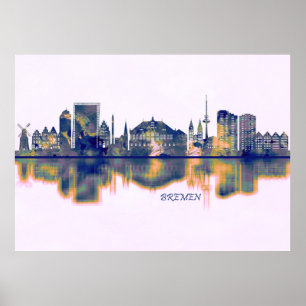 Póster Bremen Skyline