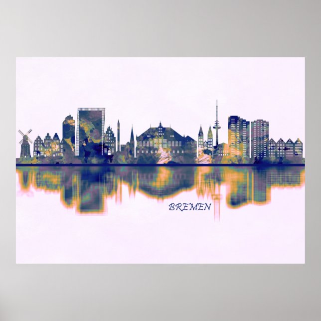 Póster Bremen Skyline (Frente)
