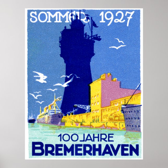 Póster Bremerhaven Alemania 1927 (Frente)