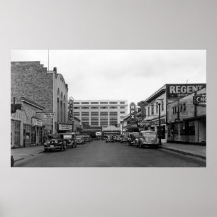 Póster Bremerton, WA Street Scene Town View Photograph