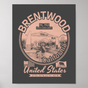 PÓSTER BRENTWOOD CALIFORNIA - CIUDAD DE BRENTWOOD CA