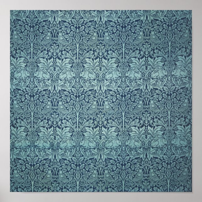 Póster Brer Rabbit por William Morris, patrón textil (Frente)