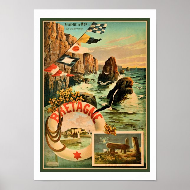 Póster Bretagne Brittany Hugo d'Alesi 1895 French travel (Frente)