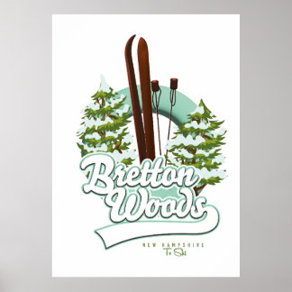 Póster Bretton Woods New Hampshire ski logo