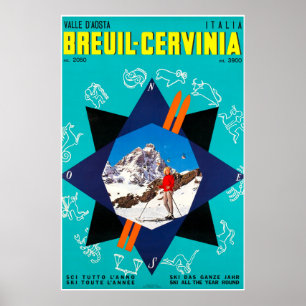 Póster Breuil-Cervinia, Valle de Aosta Italia, Poster de 