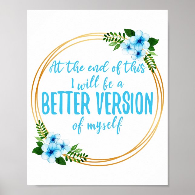 Póster breves afirmaciones sobre sueños y objetivos (Frente)