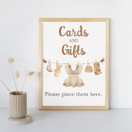 Póster Brewing Coffee Baby Shower Cards and Gifts Sign