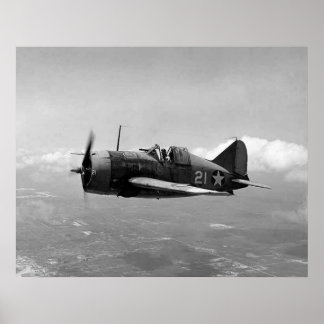 Póster Brewster F2A Buffalo