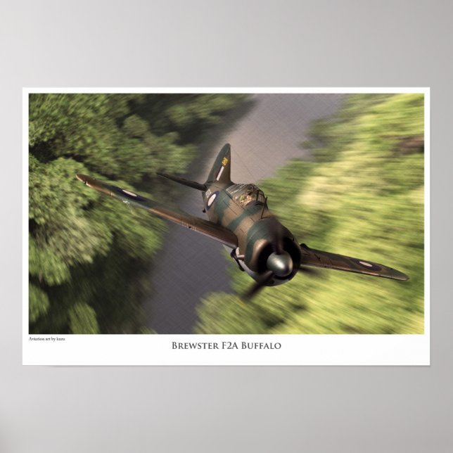 Póster Brewster F2A Buffalo (Frente)