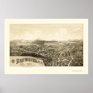 Póster Brewster, mapa panorámico de NY - 1887