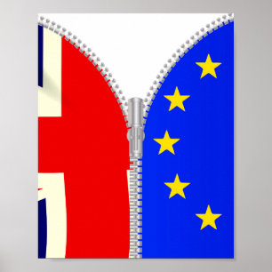 Póster Brexit UK EU Split Zipper