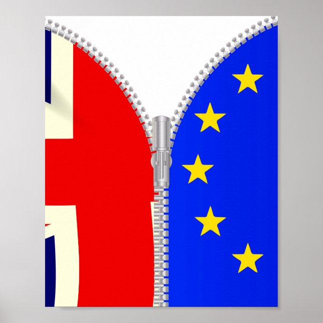 Póster Brexit UK EU Split Zipper (Frente)