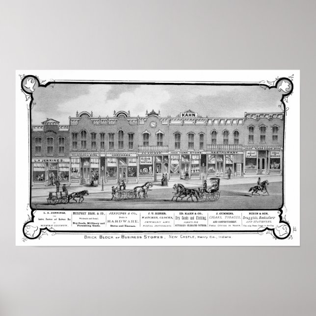 Póster Brick Business Row Nuevo Castillo Indiana (Frente)