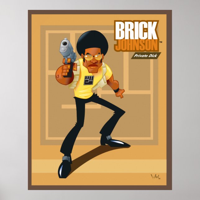 Póster Brick Johnson. ¡Dick privado! (Frente)