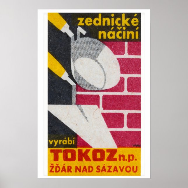 Póster Bricklaying Construction - Matchbox Print - Czech (Frente)