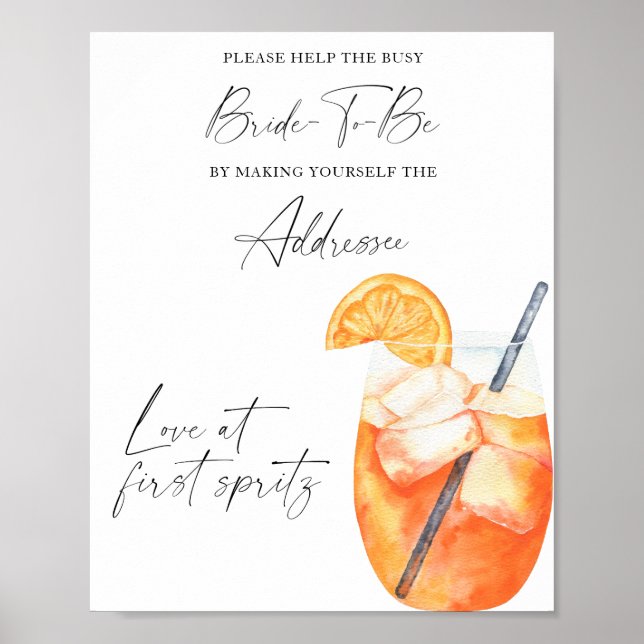 Póster Brida Spritz - ayuda a la ocupada dirección de la  (Frente)