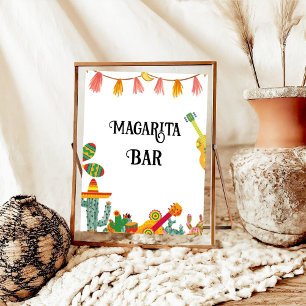 Póster Bridal Final Fiesta Margarita Bar Rótulo