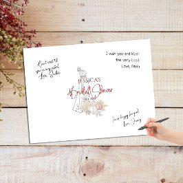 Póster Bridal Shower Autumn Script Alternative Guest Book