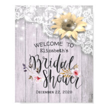 Bridal Shower Bienvenida Lace Sunflower Luces de m