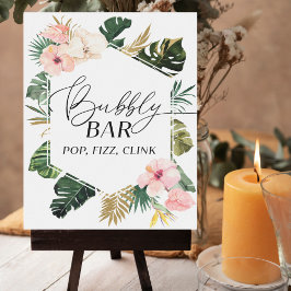 Póster Bridal Shower Bubbly Bar Pop Fizz Clink Rótulo