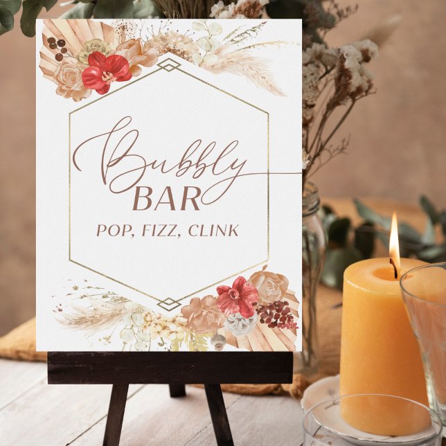 Póster Bridal Shower Bubbly Bar Pop Fizz Clink Rótulo (Subido por el creador)