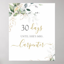 Póster Bridal Shower Countdown sign