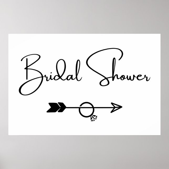 Póster Bridal Shower de esta manera Poster de flecha (Frente)