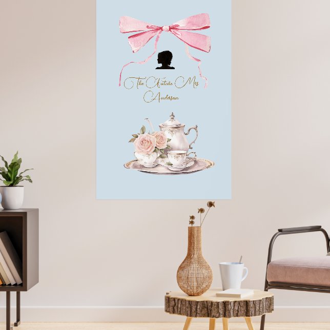 Póster Bridal Shower Regency Tea Fiesta Silhouette Ribbon (Salón 3)