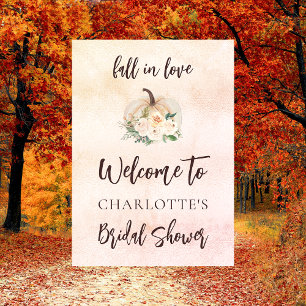 Póster Bridal Shower se enamoran crema de calabaza bienve