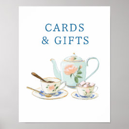 Póster Bridal Shower Tea Party Cards & Gifts Sign