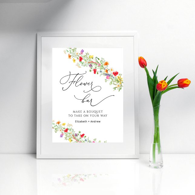 Póster Bridal Shower Wildflower Flower Bar (Subido por el creador)