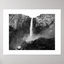 Póster Bridalveil cae cascada Foto en blanco y negro