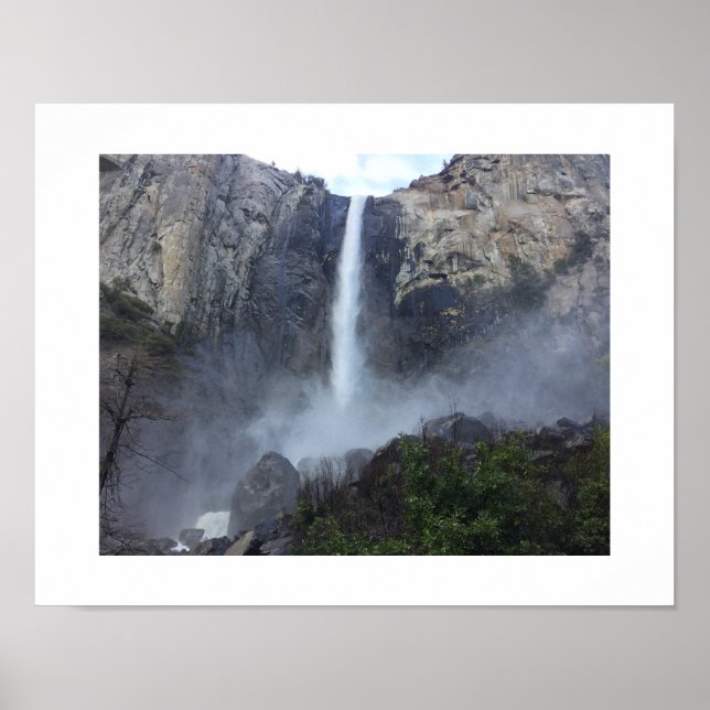 Póster Bridalveil Falls Waterfall Blue Color Photography (Frente)