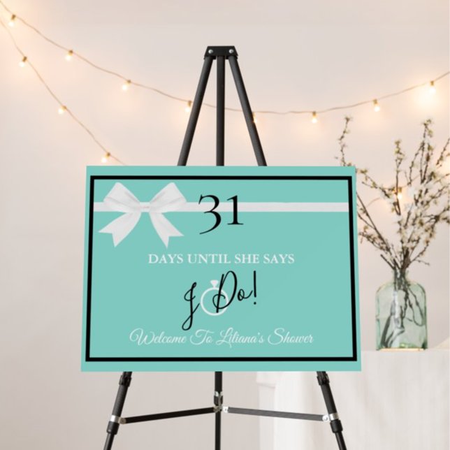 Póster BRIDE Bling Fabulous Bridal Shower Coundown Fiesta (Subido por el creador)