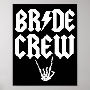 Póster Bride Crew Rock N Roll Bacheloret Gótico Halloween