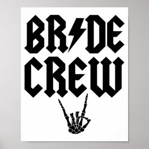 Póster Bride Crew Rock N Roll Skeleton Halloween Bac
