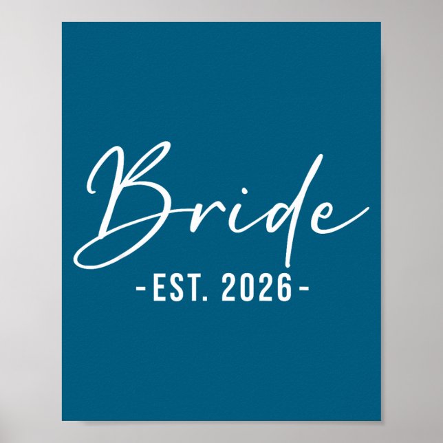 Póster Bride est 2026 matching getting ready bride groom (Frente)