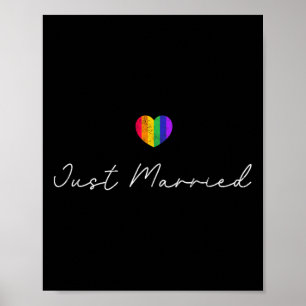 Póster Bride Groom Lgbtq Boda del partido Bacheller Tee -