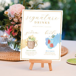 Póster Bride & Groom Signature Bebe Cocktail acuático