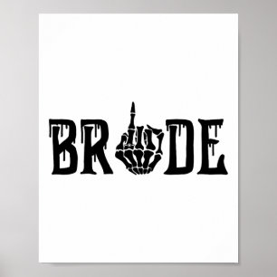 Póster Bride Groom Skeleton Hand Halloween Boda Bachel