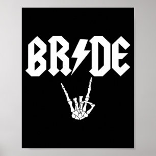 Póster Bride Rock N Roll Bachelorette Halloween Gótica Pa