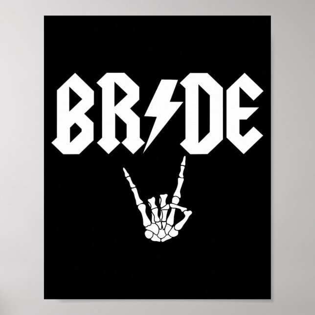 Póster Bride Rock N Roll Bachelorette Halloween Gótica Pa (Frente)
