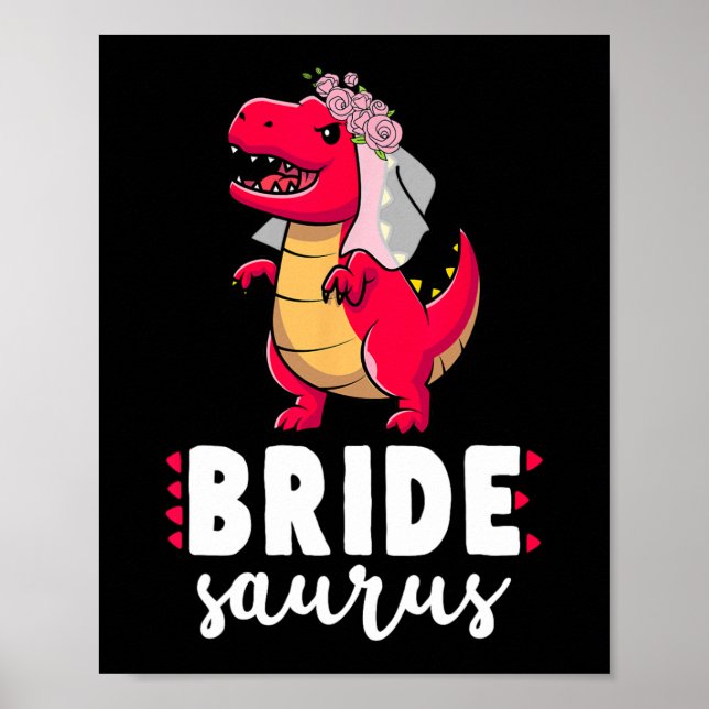 Póster Bride Saurus Dinosaur Engagement Boda Couples M (Frente)