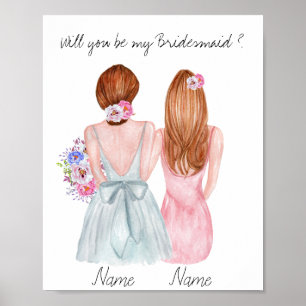 Póster Bridesmaid Proposal Gift Will you be my Bridesmaid